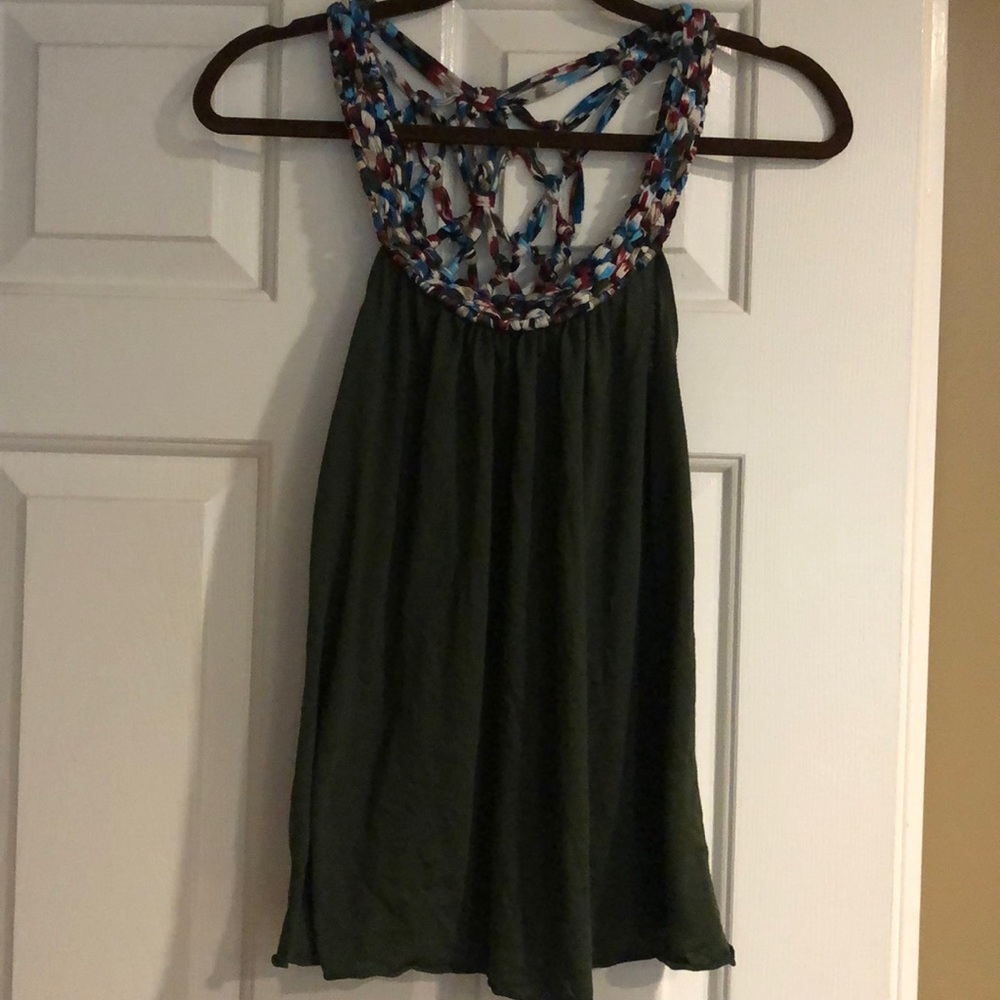 Small Evergreen Charlotte Russe Tank with Braided Straps